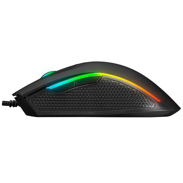 Rampage Egér Gamer - SMX-R44 V2 Macro (12800 DPI, 7 gomb, makro, RGB LED, 1,8m fonott kábel, fekete)