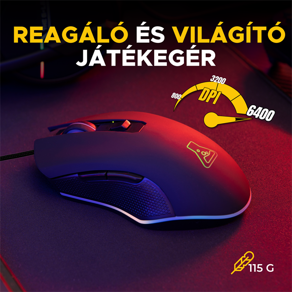 The G-Lab Gaming kit - 2 in 1 COMBO HYDROGEN B/HU (TKL billentyűzet, egér, 6200 DPI, RGB, USB-A, fekete, magyar)