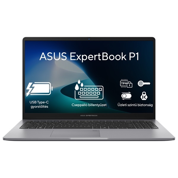 ASUS Notebook - COM NB Expertbook P1503CVA-S71106 15,6" FHD, i3-1315U, 8GB, 512GB M.2, INT, NOOS, Szürke