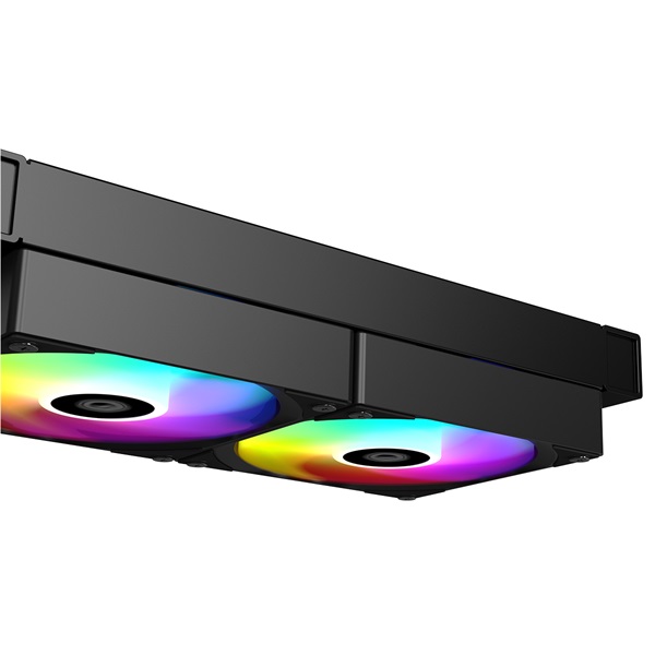 ID-Cooling CPU Water Cooler - FX240 LCD (27,2dB; max. 98,54 m3/h; 2x12cm, A-RGB, fekete)