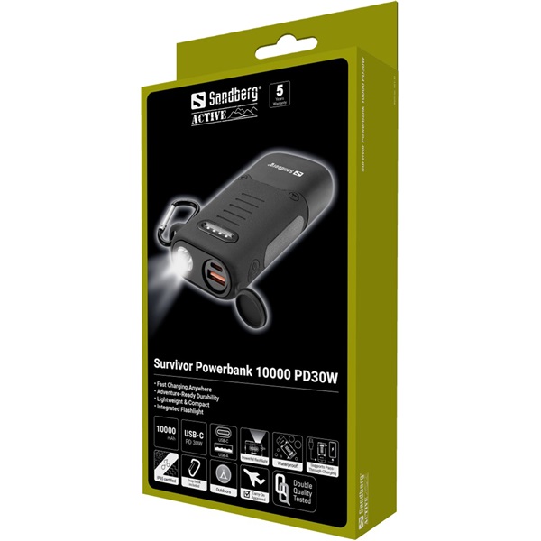 Sandberg Akkubank - Survivor Powerbank 10000 PD30W