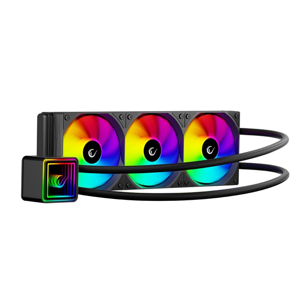 Rampage CPU Water Cooler - INFINITE V360 (36,9dB max., 98,54 m3/h; 3x12cm, A-RGB LED, fekete)