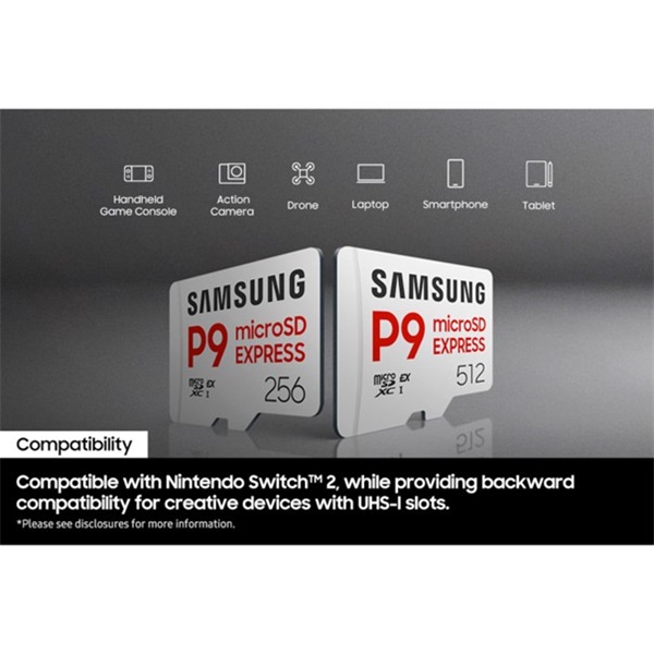 Samsung MicroSD kártya - 512GB MB-MK512T/WW (P9, Class10, PCIe Gen3.0x1, NVMe 1.3, SD 7.1, UHS-I)