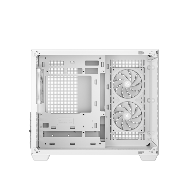 DeepCool Számítógépház - CG330 3F WH (fehér, ablakos, 3x12cm A-RGB, BTF, mATX, 2xUSB3.0, 1xUSB2.0)