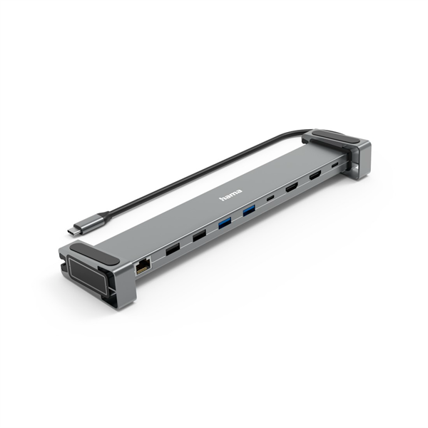 Hama USB HUB - 200145 (USB-C 9n1, 3xUSB 3.1, 2xUSB 2.0, 2xUSB-C, 1xHDMI, 1xLAN, 100W PD, szürke)