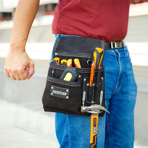 Handy bõr szerszámtartó táska - 10260A (derékövvel, Fekete)