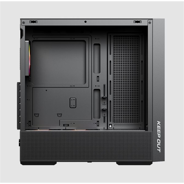 KEEP OUT Számítógépház - XC-805 MESH (fekete, ablakos, 6x12cm ARGB venti, microATX, 2xUSB2.0, 2xUSB3.0)