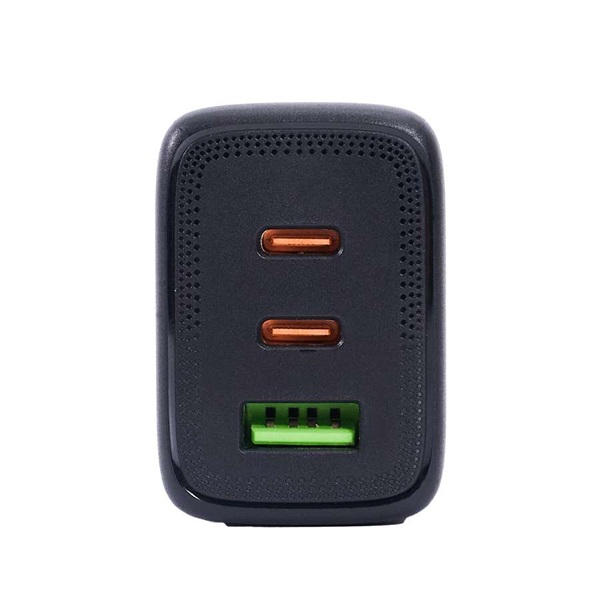 Bluestork Hálózati töltõ - PW-65-CCA-B (2xUSB-C, USB-A, 65W, 2m kábel, fekete)