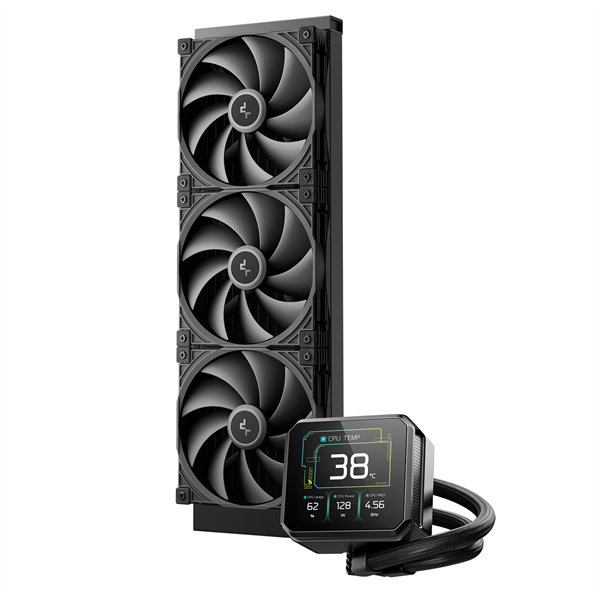 DeepCool CPU Water Cooler - SPARTACUS 420 (32,69dB max;. 191,13 m3/h; 3x14cm, LED kijelzõ, fekete)