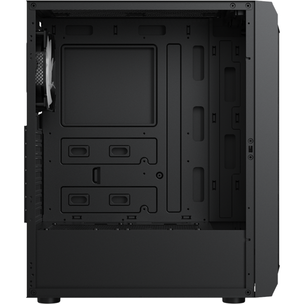 Formula Számítógépház - Air Power G1 Plus Black (fekete, ablakos, 6x12cm venti, mATX, 1xUSB3.0, 1xUSB2.0, 1xType-C)