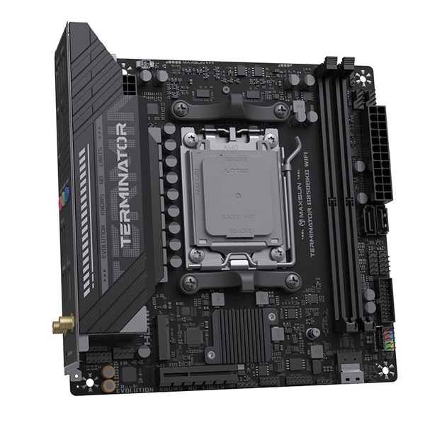 Maxsun Alaplap - AMD MS-TERMINATOR B850M PRO II WIFI7 AM5 (B850, mATX, 4xDDR5 8000MHz, 2xSATA3, 3xM.2, HDMI, DP)