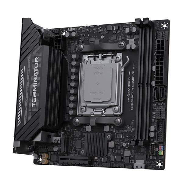 Maxsun Alaplap - AMD MS-TERMINATOR B850M PRO II WIFI7 AM5 (B850, mATX, 4xDDR5 8000MHz, 2xSATA3, 3xM.2, HDMI, DP)