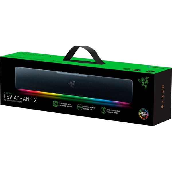 Razer Hangszóró - Leviathan V2 X (Bluetooth, 2.0, RGB, 120W, fekete))
