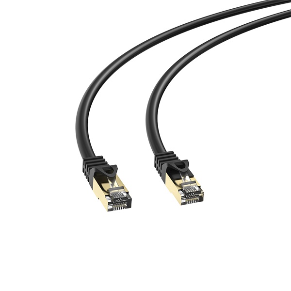 S-link Kábel - SL-CAT7100M (S/FTP patch kábel, CAT7, fekete, aranyozott, 100m)