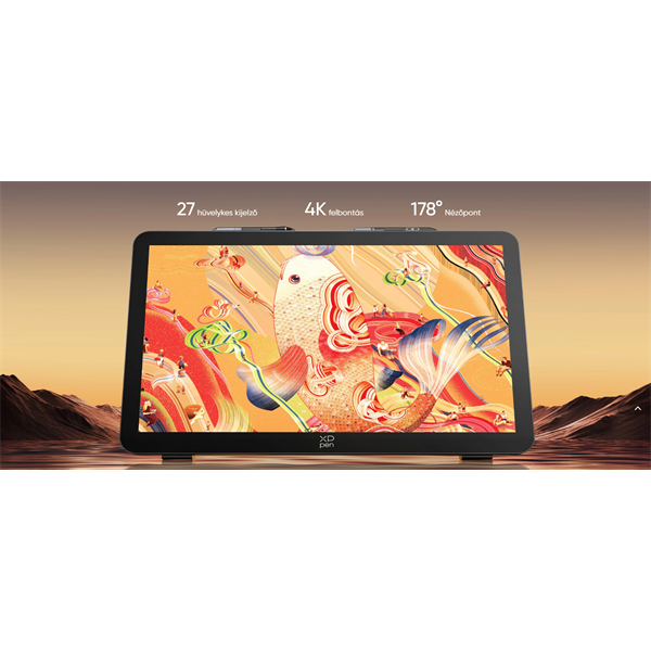 XP-PEN Grafikus kijelzõ - Artist 27 Pro (Gen 2) 4K (23,8", IPS, 16:9, 4K, 120Hz, 5080 LPI, PS 16k, 220 RPS, ACK05)