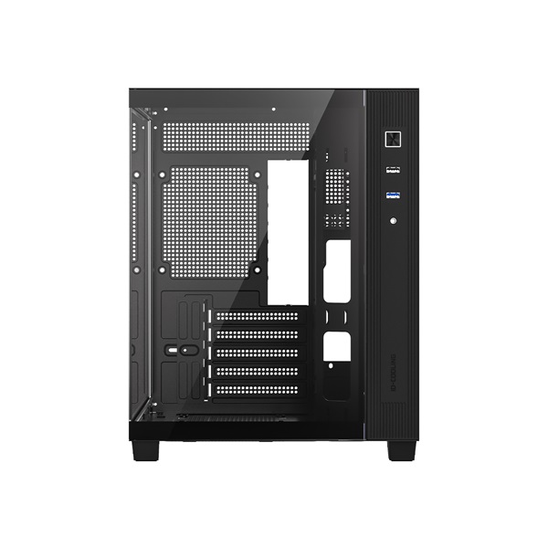 ID-Cooling Számítógépház - VIEW 500 (ablakos, venti nélkül, BTF, mATX, 1xUSB3.0, 1xUSB2.0, fekete)