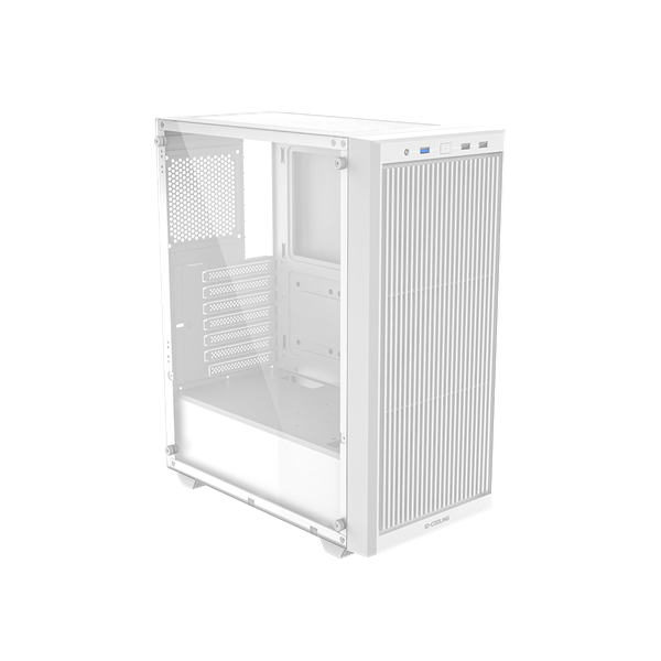 ID-Cooling Számítógépház - WARE 310 WH (ablakos, venti nélkül, ATX, USB3.0, 1xUSB-C, 1xUSB2.0, fehér)