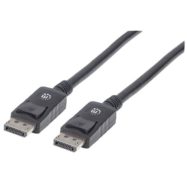 Manhattan Kábel - DisplayPort to DisplayPort ( DisplayPort 1.2, 4K@60hz, 10m, Fekete)