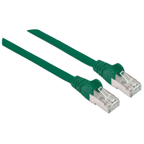 Manhattan Kábel - S/FTP Patch (RJ45 to RJ45, Cat7 kábel Cat6A moduláris csatlakozóval, 0.5m, zöld, réz)