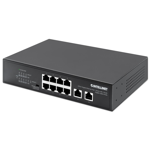 Manhattan Switch PoE - 8 port, 8db 1Gbps PoE+ + 2 db 1Gbps Uplink, 120W