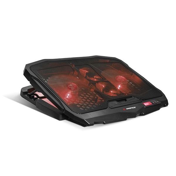 Rampage Notebook Hûtõpad 17"-ig - AD-RC4 RED (fém rács; 2x12,5cm+2x7cm venti, piros)