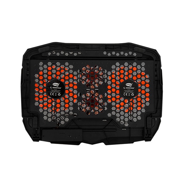 Rampage Notebook Hûtõpad 17"-ig - AD-RC4 RED (fém rács; 2x12,5cm+2x7cm venti, piros)