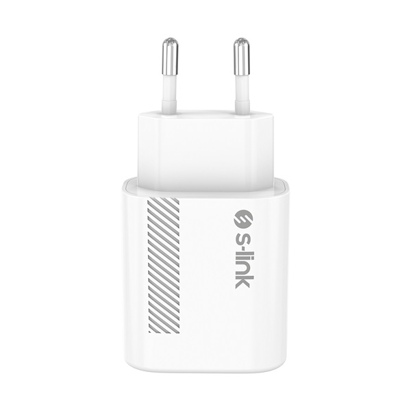 S-Link Hálózati töltõ - SL-EC50 (2xUSB, 5V/2.4A, 12W, Gyorstöltés, Micro-USB 100cm adat+töltõkábel, fehér)