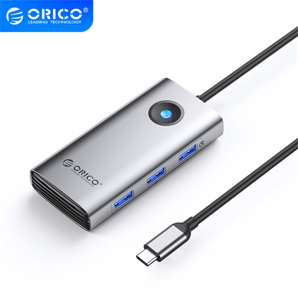 ORICO PW11-6P-GY notebook dokkoló (Bemenet: USB-C, Kimenet: HDMI/USB-A+C/PD100W, sötétszürke)