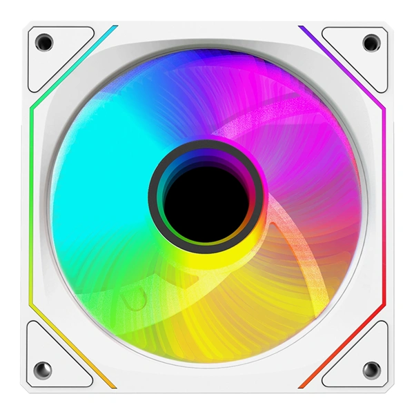 Rampage Cooler 12cm - 7C-120BR (max 21,2 dBA, Reverse, 65,41 m3/h, ház hûtésre, A-RGB LED, fehér)