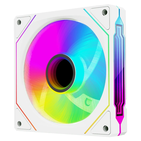 Rampage Cooler 12cm - 7C-120BR (max 21,2 dBA, Reverse, 65,41 m3/h, ház hûtésre, A-RGB LED, fehér)