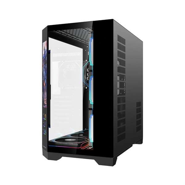 Rampage Számítógépház - NOVA V2 (fekete; üveg; ATX; 9,17" LCD kijelzõ, 7x120mm A-RGB, 1xUSB3.0 + 1xUSB-C)