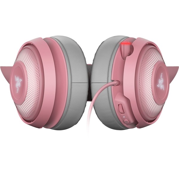 Razer Fejhallgató - Kraken Kitty V2 Pro (USB, mikrofon, hangerõszabályzó, 2m kábel, rózsaszín)