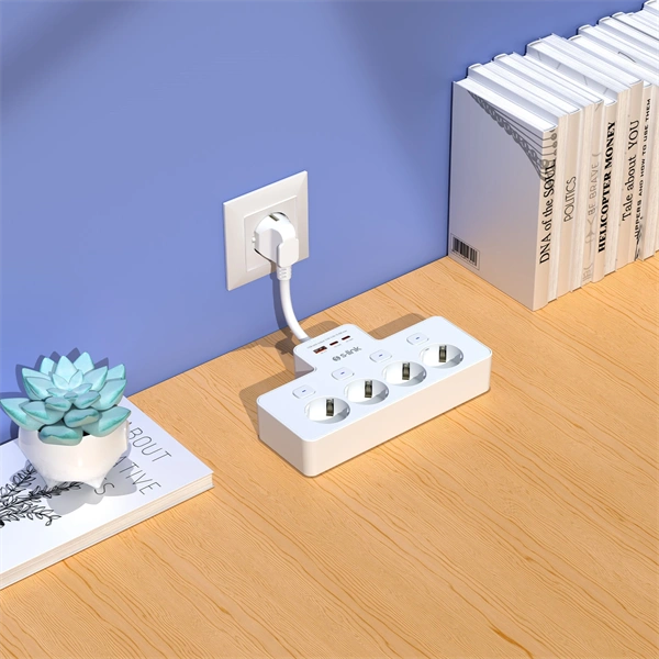 S-Link Túlfeszültségvédõ - PRZ08 (15cm, 210 Joule, USB-A, 2xType-C, 16A, 3.4A/5V, 3680W, 4db schuko, fehér)