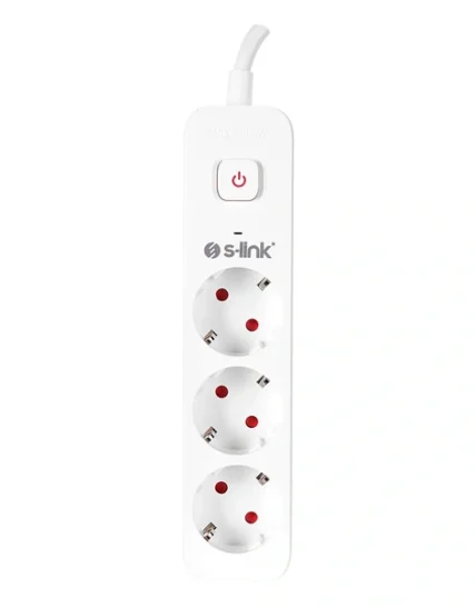 S-Link Túlfeszültségvédõ - SPG301S (1,5m, 750 Joule, 16A, 3680W, 3db schuko, fehér)