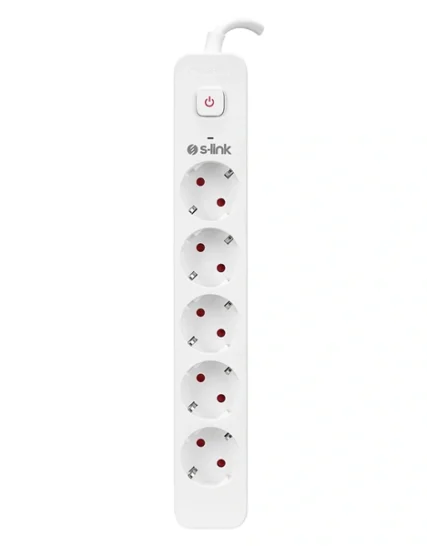 S-Link Túlfeszültségvédõ - SPG501S (1,5m, 750 Joule, 16A, 3680W, 5db schuko, fehér)