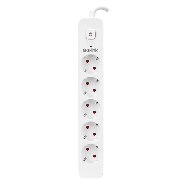 S-Link Túlfeszültségvédõ - SPG501S (1,5m, 750 Joule, 16A, 3680W, 5db schuko, fehér)